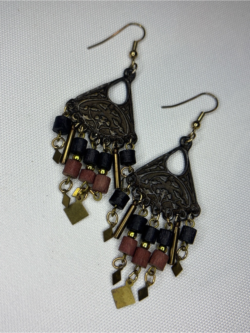 antique style heavy bohemian chandelier earrings